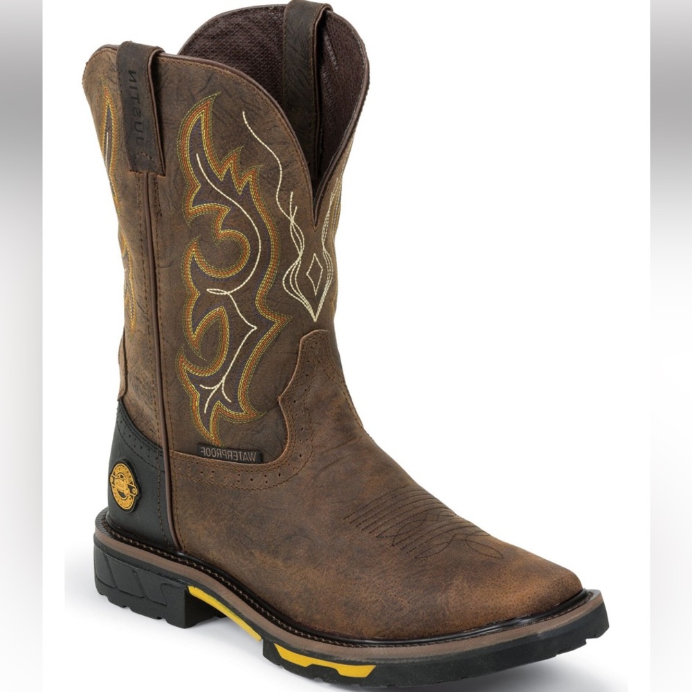 JUSTIN MEN'S JOIST WATERPROOF WORK BOOTS size 10